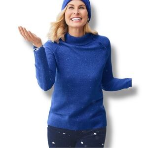 TALBOTS Raglan Funnel Neck Sweater - Blueberry Hill XL